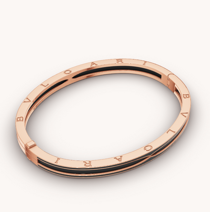 [OLIVIA]ZERO 1 PINK GOLD WITH MATTE BLACK CERAMIC BRACELET