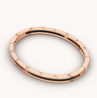 [OLIVIA]ZERO 1 PINK GOLD WITH BLACK CERAMIC BRACELET