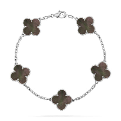 [Everoly JW]  CLOVER 5 MOTIF GRAY MOP BRACELET COLLECTION