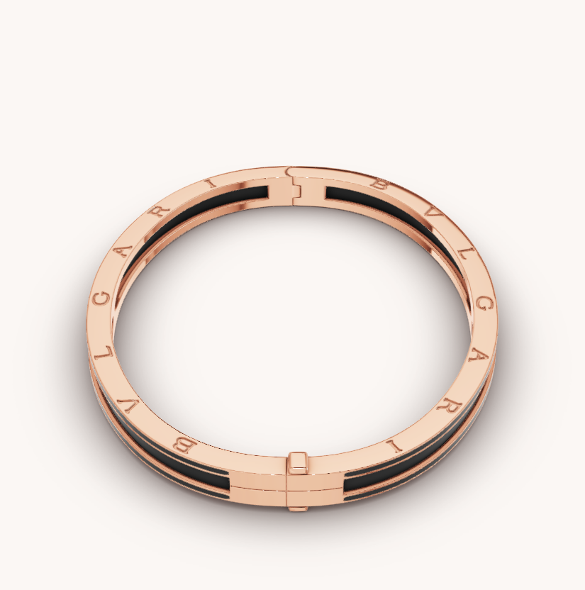 [OLIVIA]ZERO 1 PINK GOLD WITH MATTE BLACK CERAMIC BRACELET