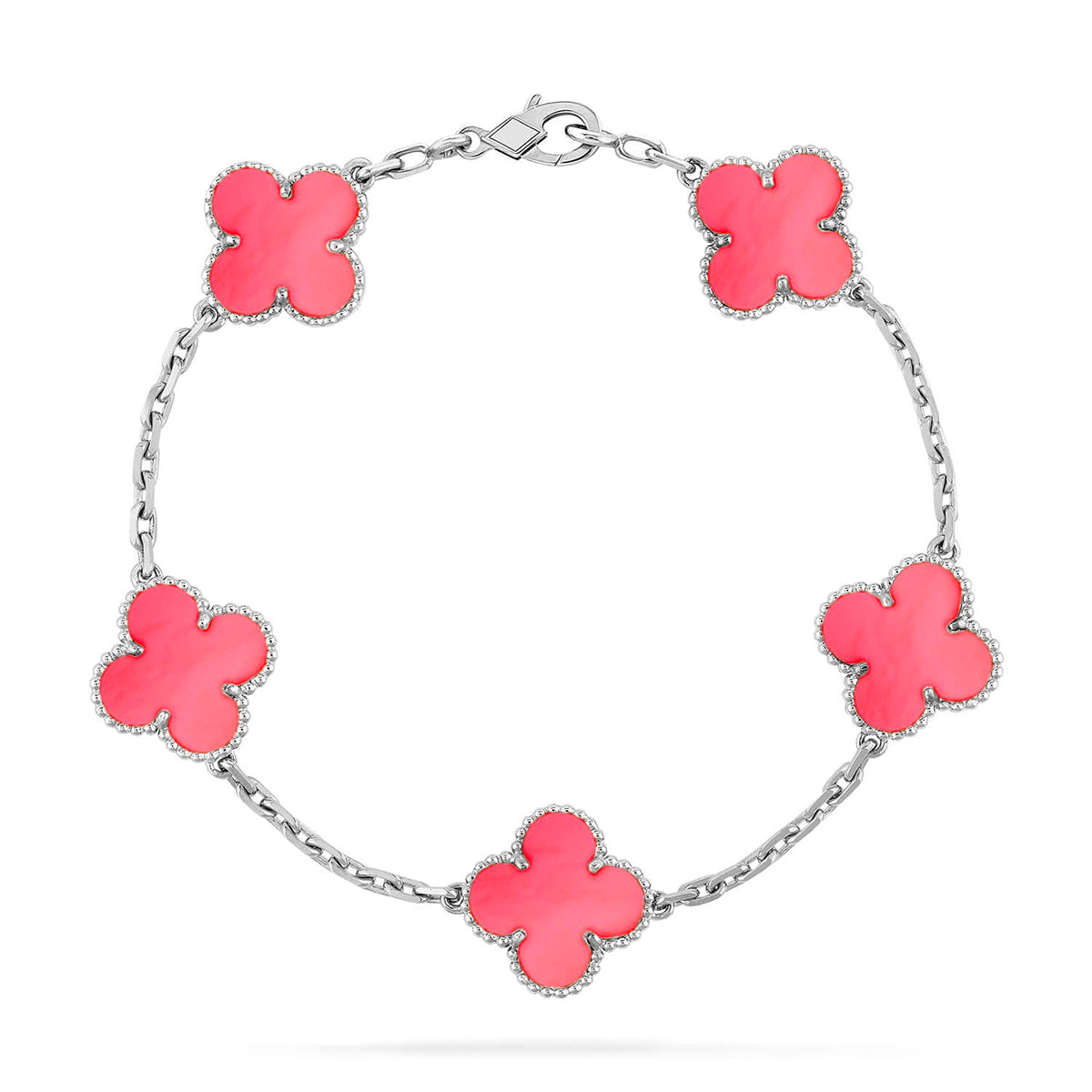 [Everoly JW]  CLOVER 5 MOTIFS  PINK MOP BRACELET COLLECTION
