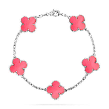 [Everoly JW]  CLOVER 5 MOTIFS  PINK MOP BRACELET COLLECTION