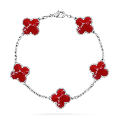 [Everoly JW] CLOVER 5 MOTIF RED PATTERN BRACELET COLLECTION