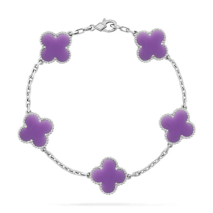 [Everoly JW] CLOVER 5 MOTIF LIGHT PURPLE BRACELET COLLECTION