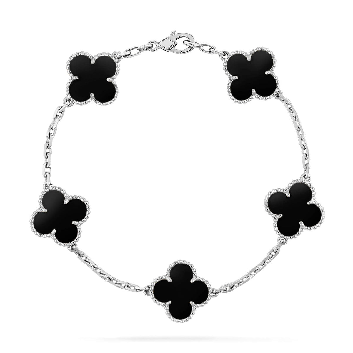 [Everoly JW]  CLOVER 5 MOTIF ONYXS BRACELET COLLECTION