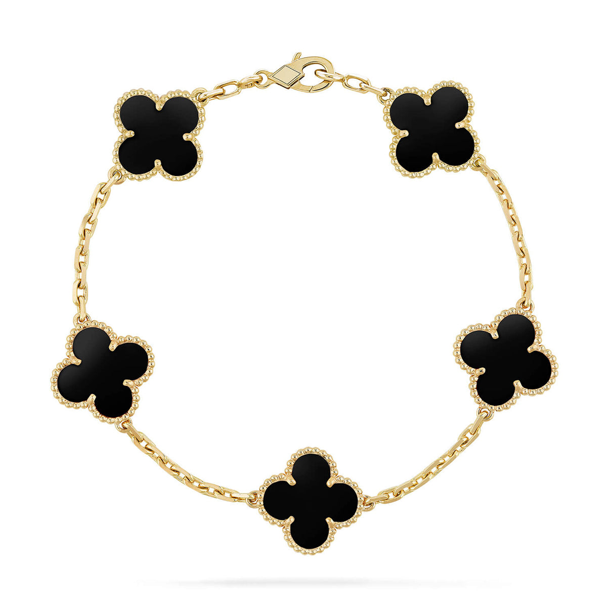 [Everoly JW]  CLOVER 5 MOTIF ONYXS BRACELET COLLECTION