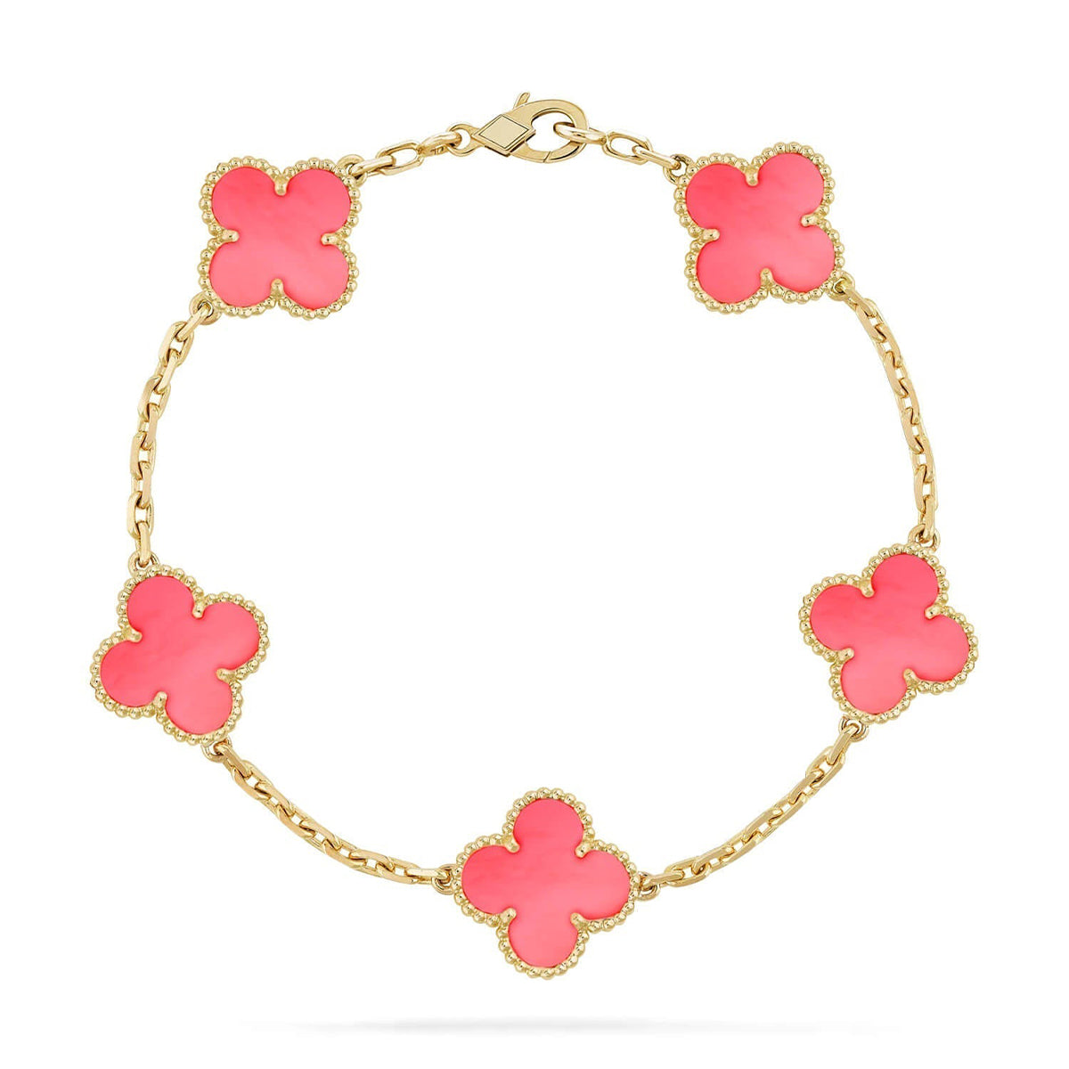 [Everoly JW]  CLOVER 5 MOTIFS  PINK MOP BRACELET COLLECTION