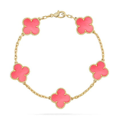[Everoly JW]  CLOVER 5 MOTIFS  PINK MOP BRACELET COLLECTION