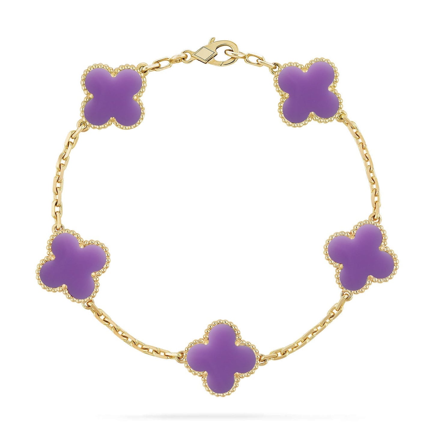 [Everoly JW] CLOVER 5 MOTIF LIGHT PURPLE BRACELET COLLECTION