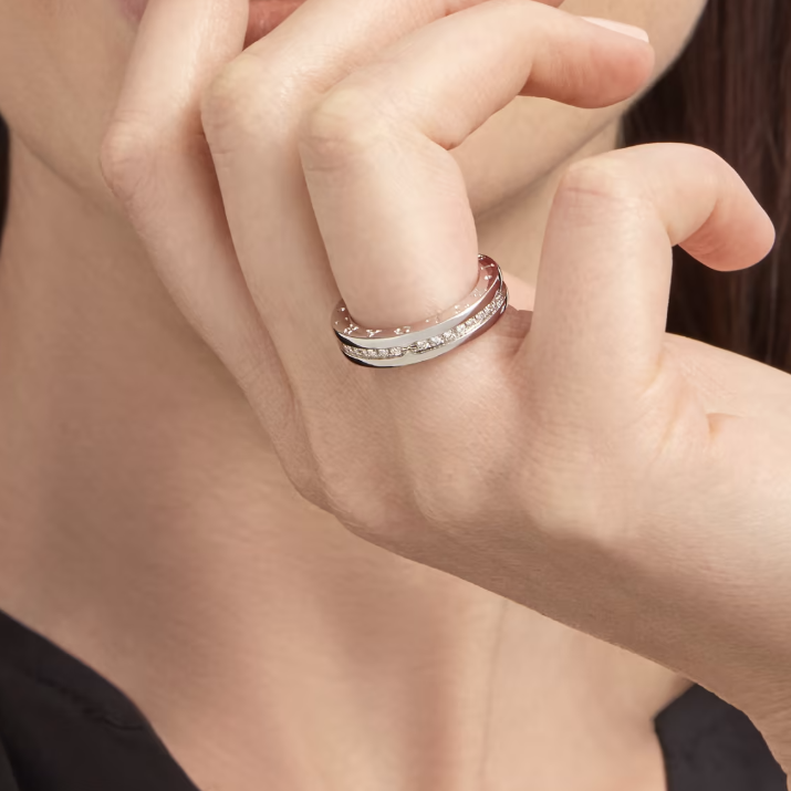 [OLIVIA]ZERO 1 ONE-BAND PAVED DIAMONDS ON THE SPIRAL RING