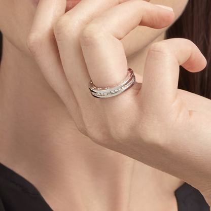 [OLIVIA]ZERO 1 ONE-BAND PAVED DIAMONDS ON THE SPIRAL RING