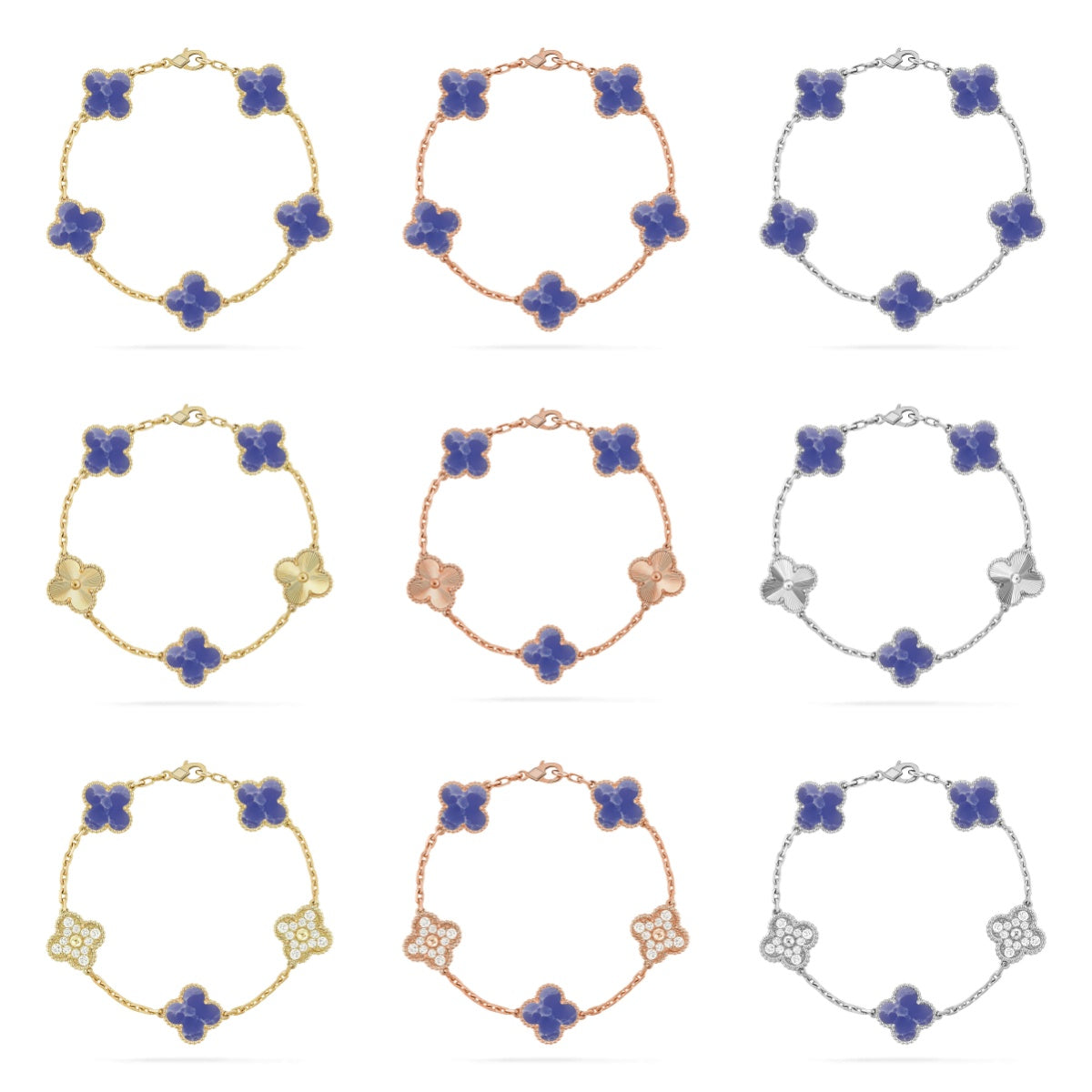 [Everoly JW] CLOVER 5 MOTIF BLUE VEINS BRACELET COLLECTION