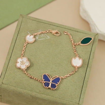 [Olivia Jewelry]LUCKY SPRING BUTTERFLY 5 MOTIF BRACELET