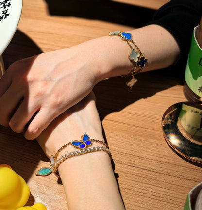 [Olivia Jewelry]LUCKY SPRING BUTTERFLY 5 MOTIF BRACELET