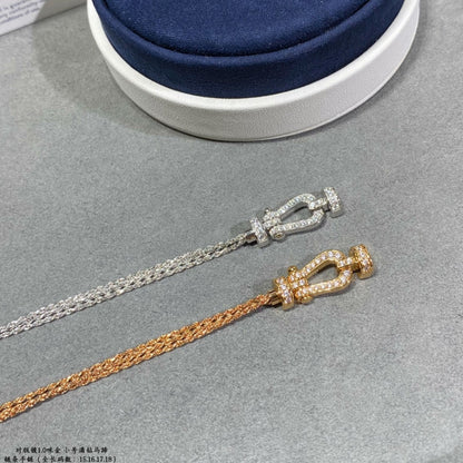 [Olivia JW]FORCE SMALL HORSESHOE  DIAMOND CHAIN ROPE BRACELET