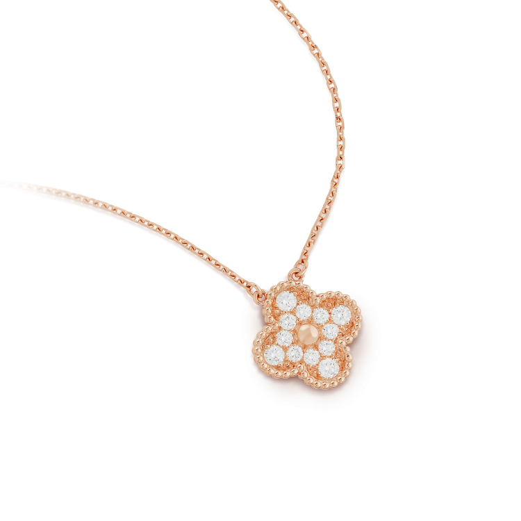 [Olivia JW]CLOVER 15MM DIAMOND SINGLE FLOWER NECKLACE