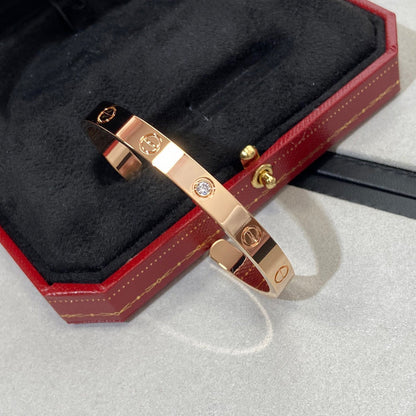 [Everoly JW] Liebesarmband, 6,1 mm, 1 Diamant, offene Manschette 