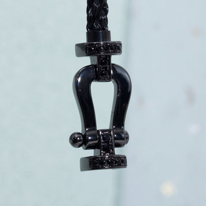 [Everoly JW]FORCE LARGE SERIES HORSESHOE BLACK SAMURAI BRACELET