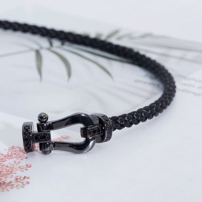[Everoly JW]FORCE LARGE SERIES HORSESHOE BLACK SAMURAI BRACELET
