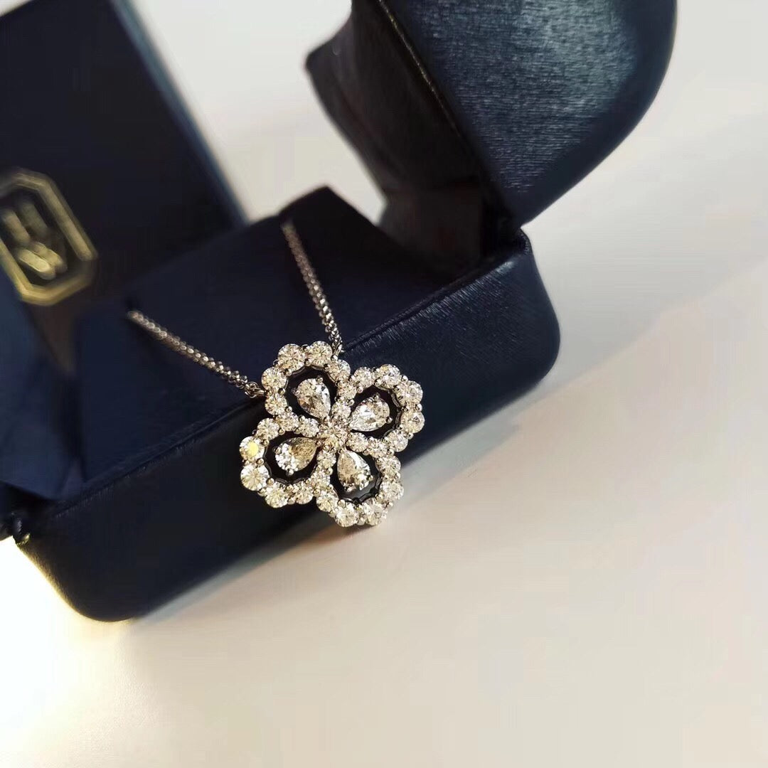 [Everoly JW]ループネックレス フルモチーフ ダイヤモンド 16mm マルチカラー