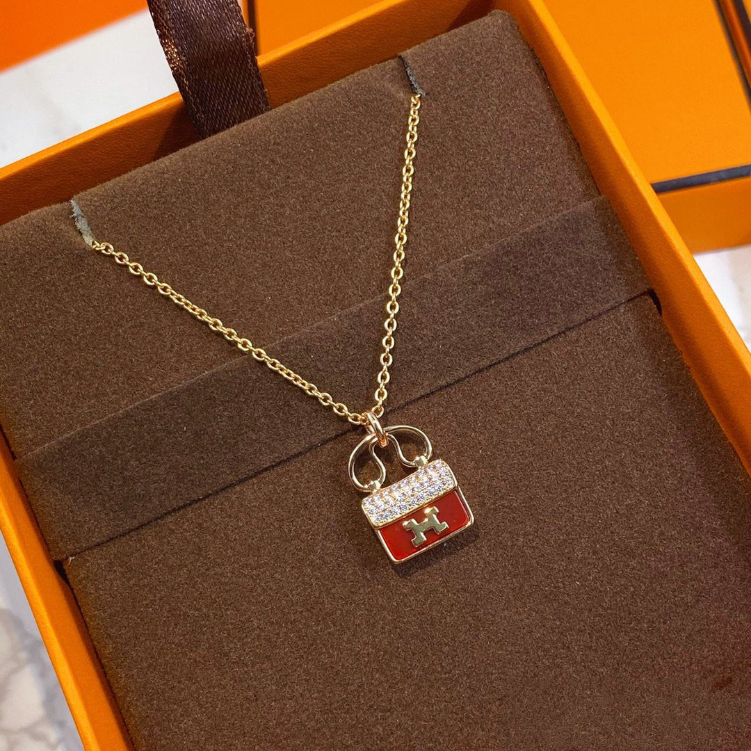 [Everoly JW]CONSTANCE RED ANHÄNGER ROTGOLD HALSKETTE