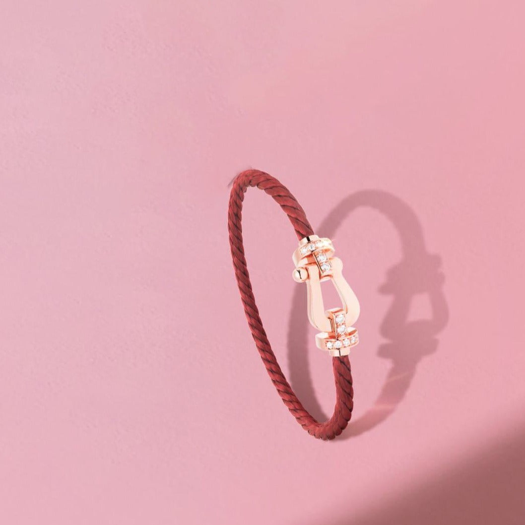 [Olivia JW]FORCE 10 HALF DIAMOND PINK GOLD RED CORDERI LARGE AND MEDIUM MODEL