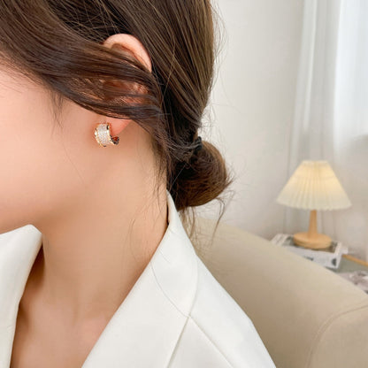 [OLIVIA]ZERO 1 DIAMOND PAVED EARRINGS