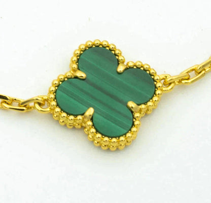 [Everoly JW]  CLOVER 5 MOTIF MALACHITE BRACELET COLLECTION