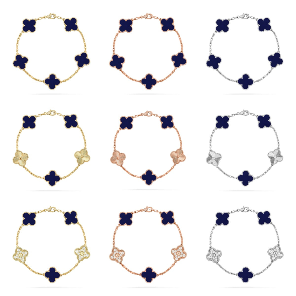 [Everoly JW] CLOVER 5 MOTIF LAPIS LAZULI BRACELET COLLECTION