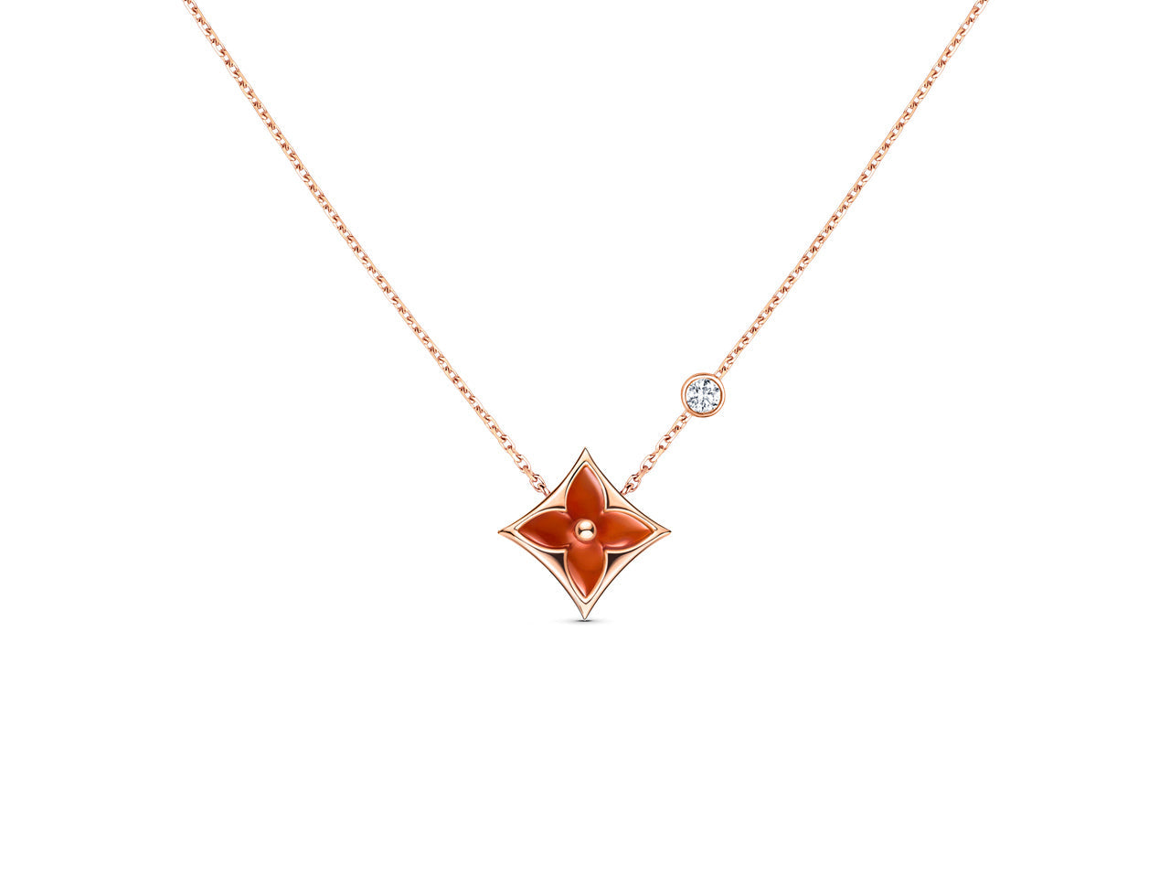 [Olivia JW]STAR NECKLACE PINK GOLD 1 DIAMOND