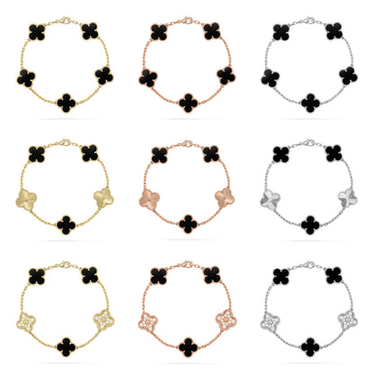[Everoly JW]  CLOVER 5 MOTIF ONYXS BRACELET COLLECTION