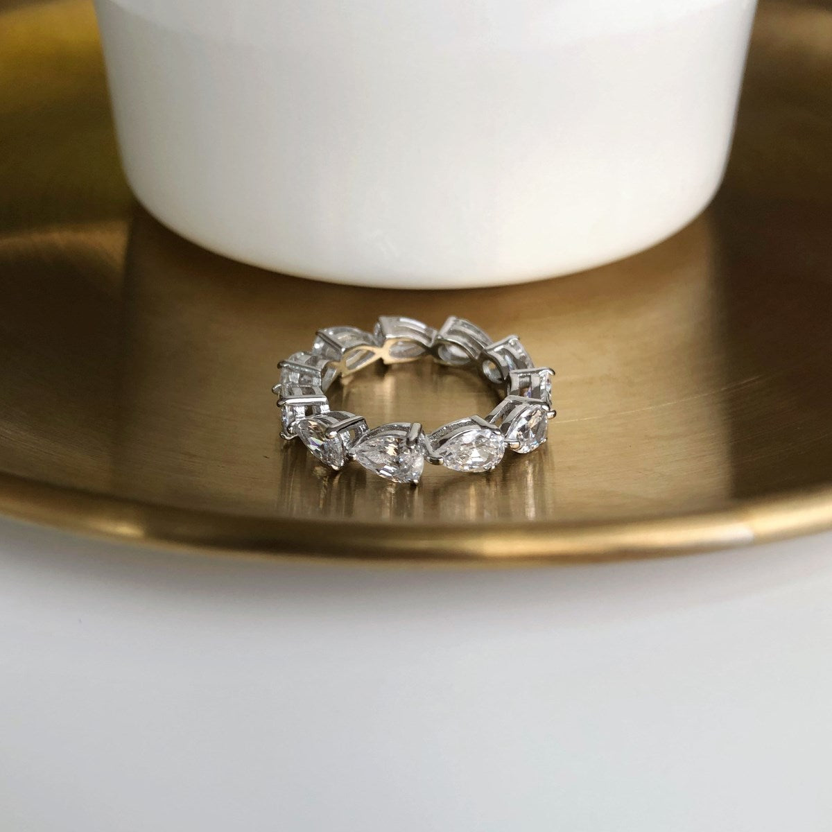 [Everoly JW]Exquisiter Tennisring im Birnenschliff