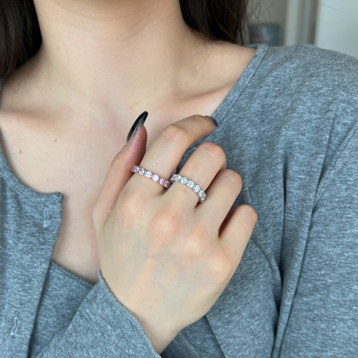 [Olivia JW]Eternity Round Cut Tennis Ring