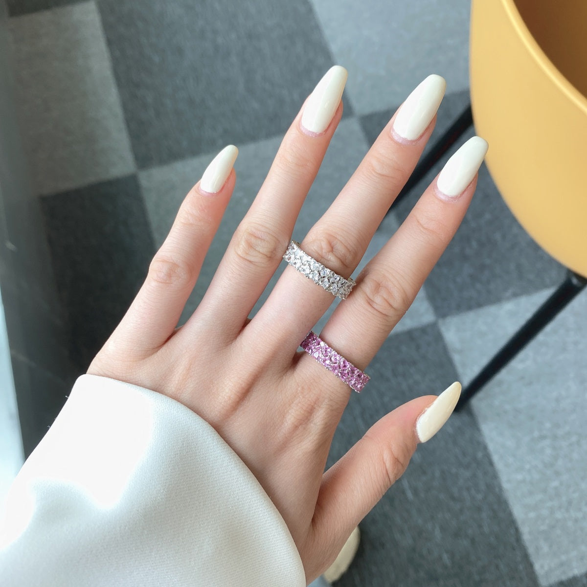 [Olivia JW]Sparkling Full Heart Ring