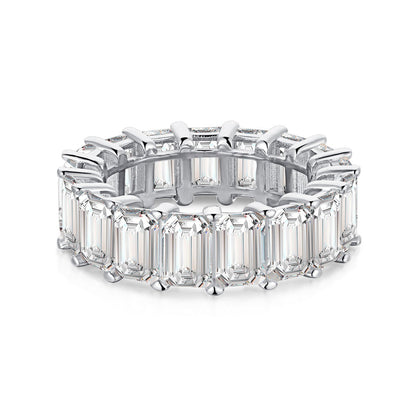 [Olivia JW]0.75 Carat Elegant Emerald Cut Tennis Ring