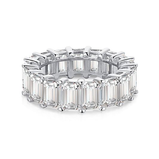 [Olivia JW]0.75 Carat Elegant Emerald Cut Tennis Ring