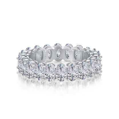 [Everoly JW] Verzierter Tennisring mit ovalem Schliff