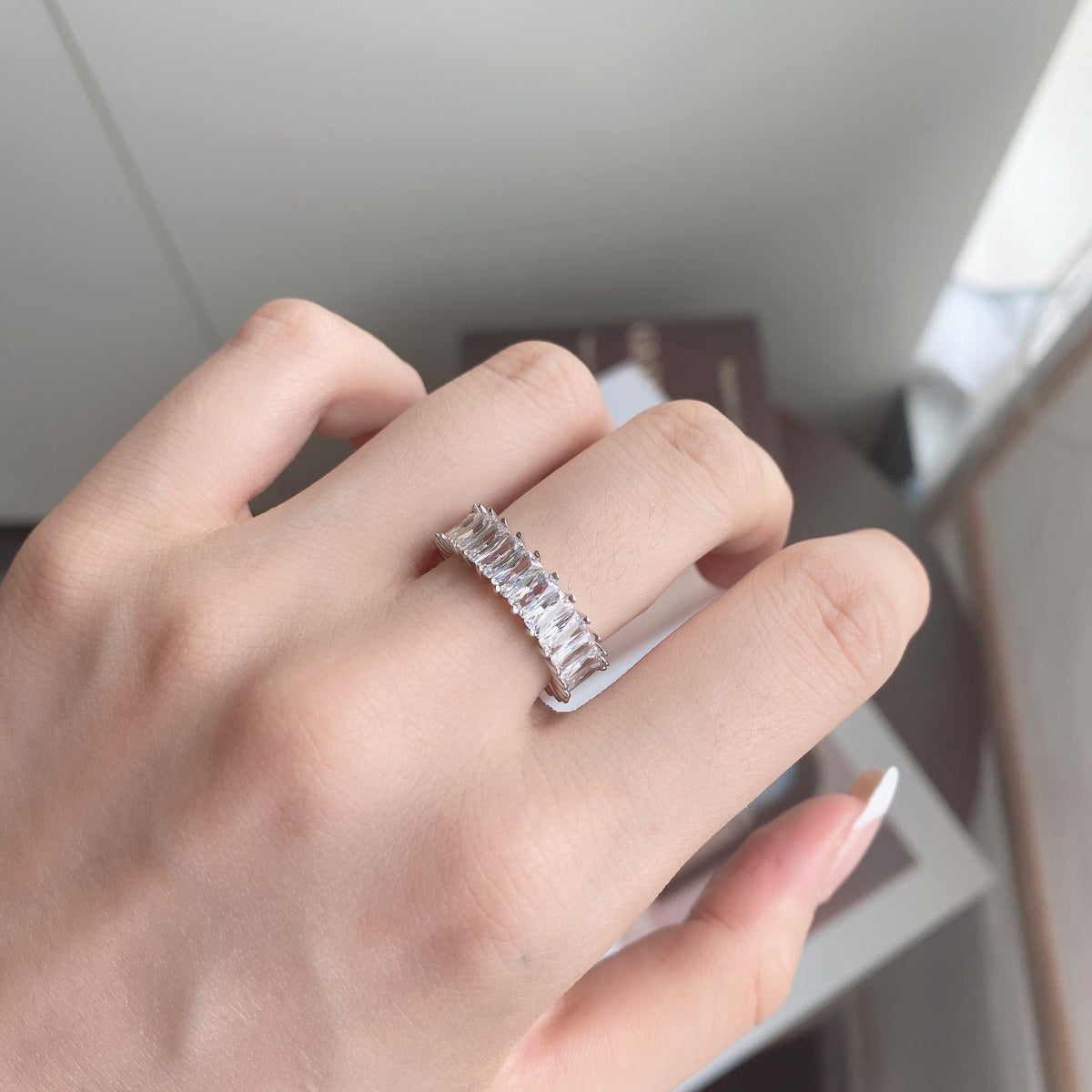 [Olivia JW]Unique Colorful Radiant Cut RIng