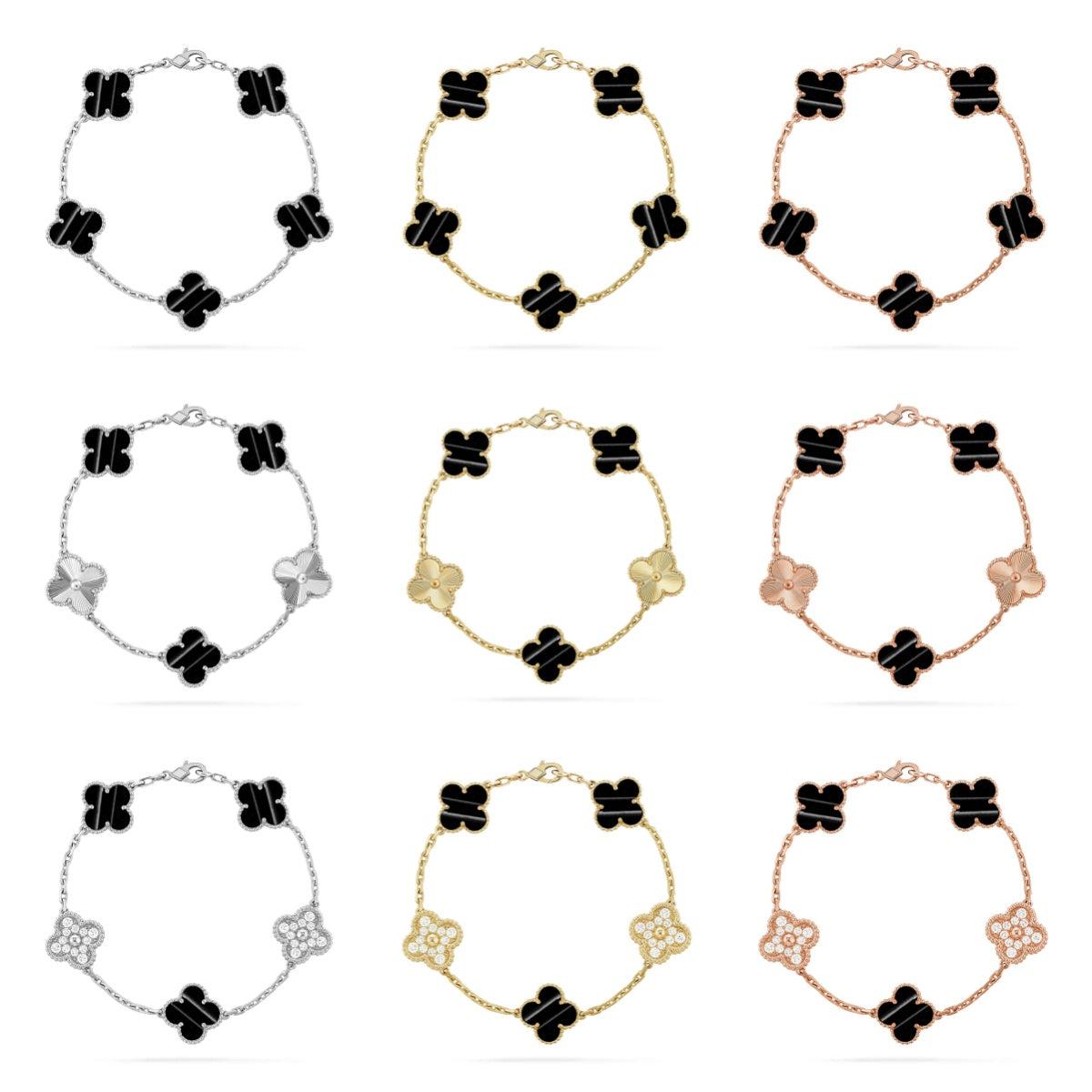 [Everoly JW]  CLOVER 5 MOTIF PULSAR STONE BRACELET COLLECTION