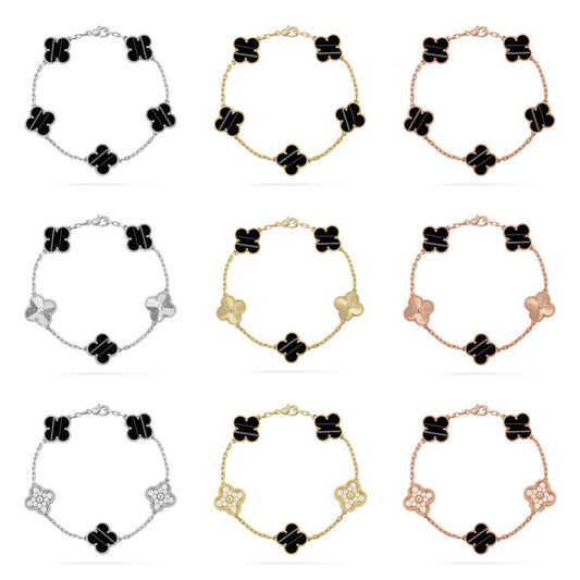 [Everoly JW]  CLOVER 5 MOTIF PULSAR STONE BRACELET COLLECTION