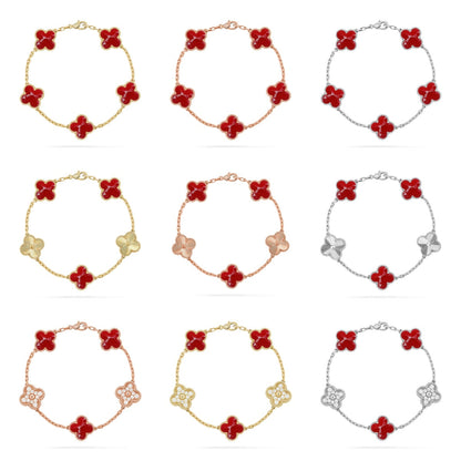 [Everoly JW] CLOVER 5 MOTIF RED PATTERN BRACELET COLLECTION