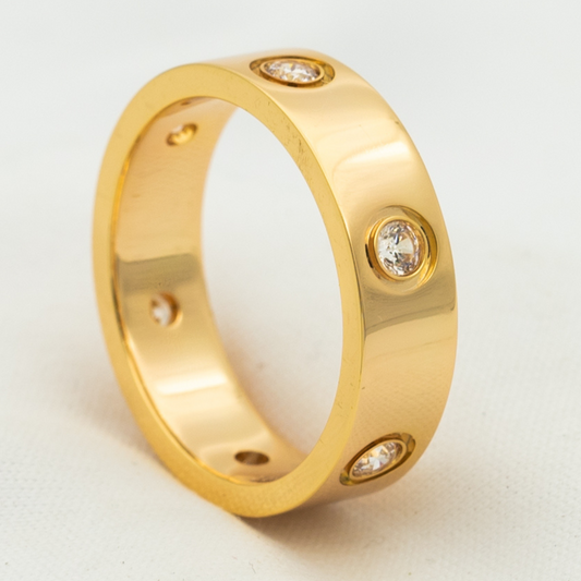 [Everoly JW]ラブリング 5.5mm 6ダイヤモンド ピンクゴールド
