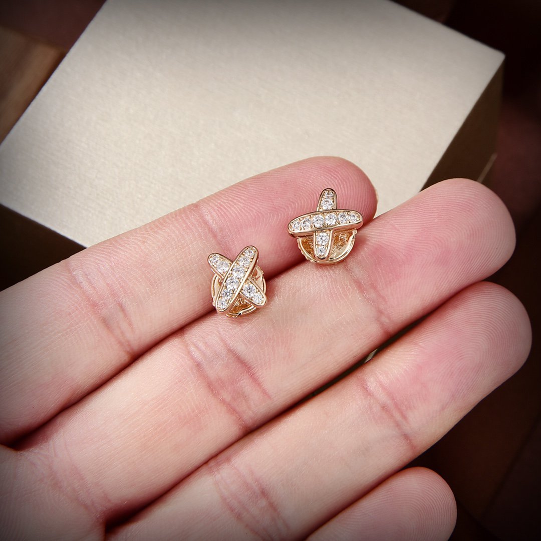 [Olivia JW]JEUX DE GOLD DIAMOND EARRINGS