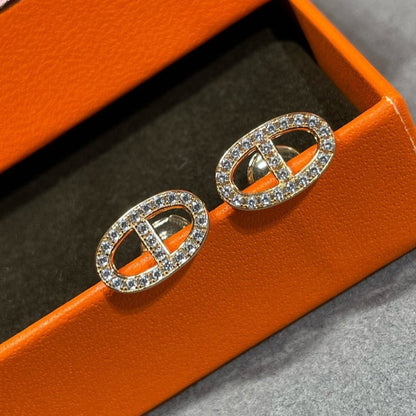 [Olivia JW]HM FULL DIAMOND PIG NOSE STUD EARRINGS