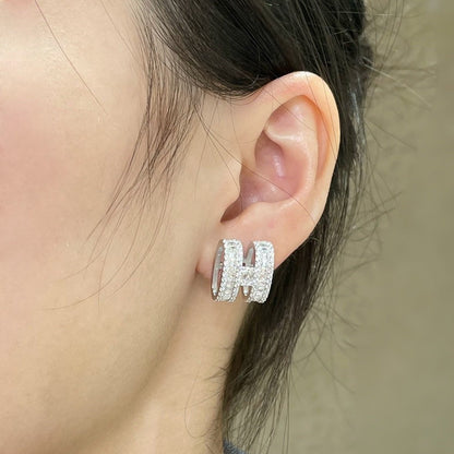 [Everoly JW]H Ohrstecker mit silbernen Diamanten
