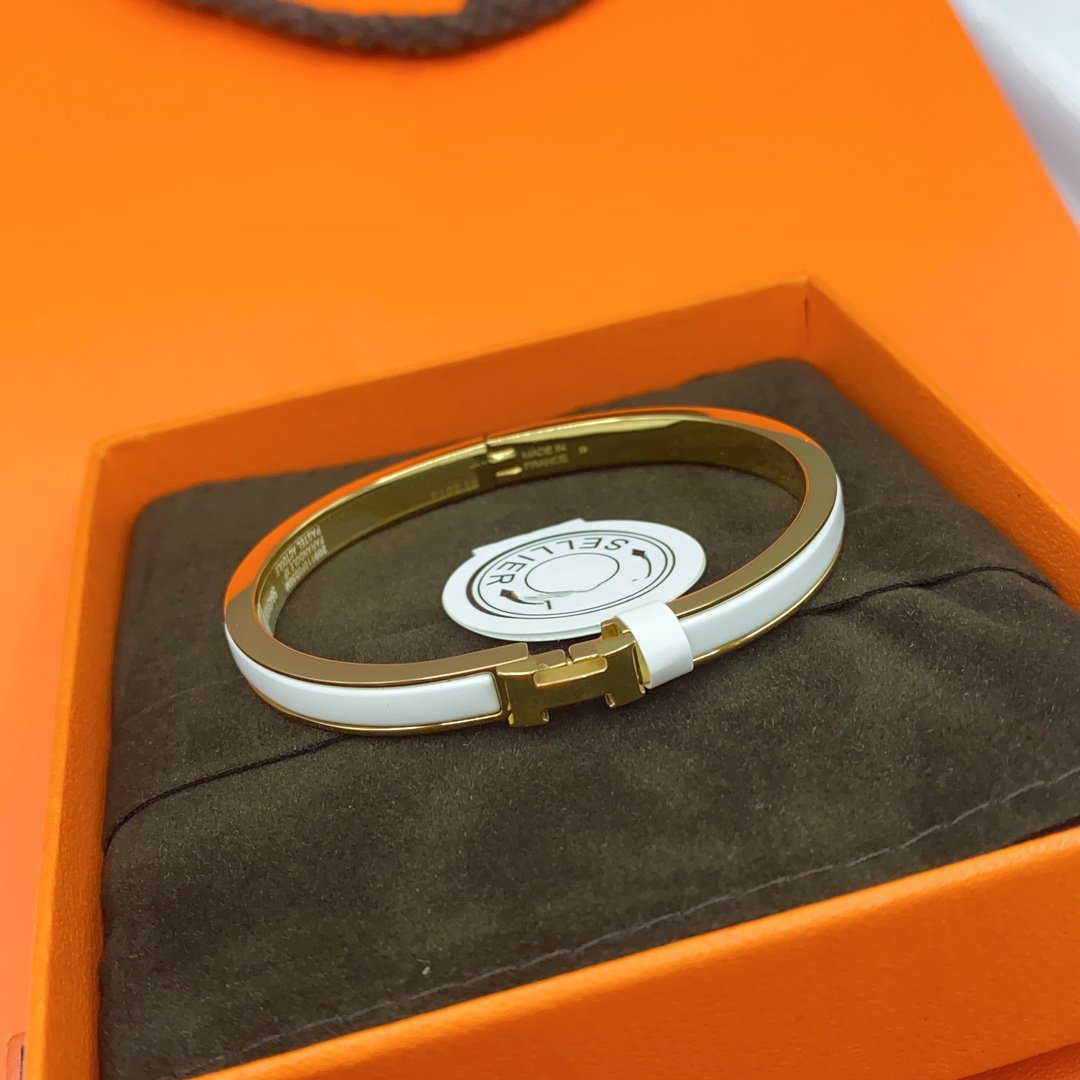 [Everoly JW]CLASSIC HM CLIC WHITE 8MM ENAMEL BRACELET