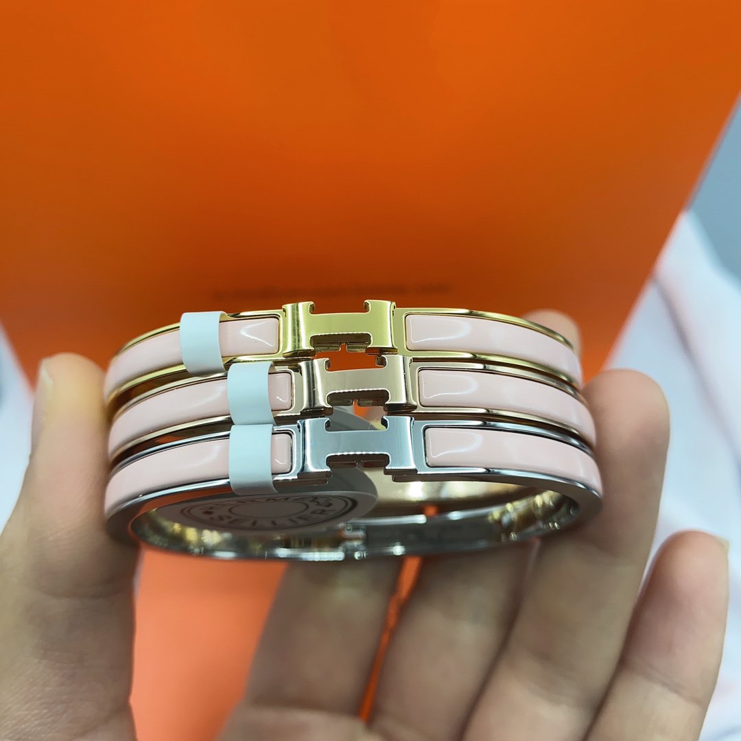 [Everoly JW]クラシック HM クリック ピンク 8mm エナメルブレスレット