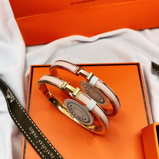 [Everoly JW]クラシック HM クリック ピンク 8mm エナメルブレスレット