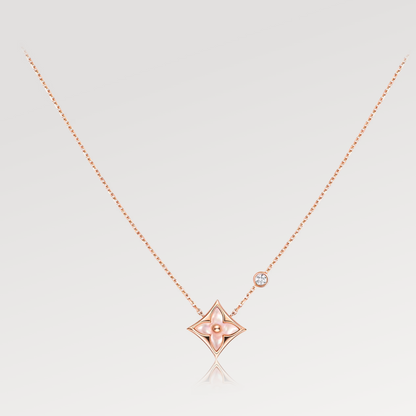 [Everoly JW] STAR PINK MOP 1 DIAMANT ROSA GOLD HALSKETTE