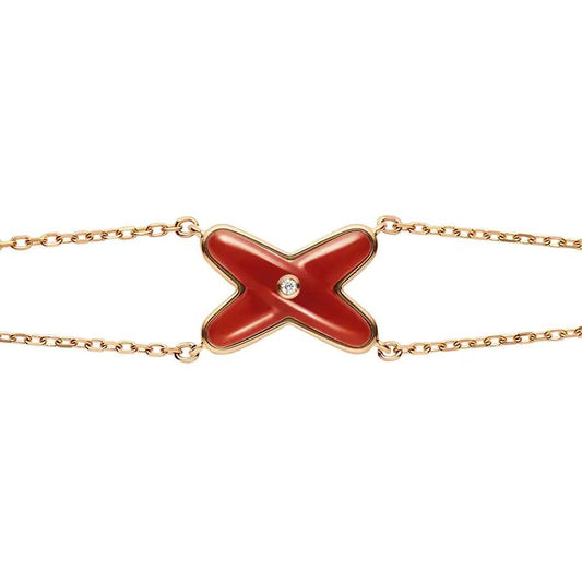 [Olivia JW]JEUX BRACELET CARNELIAN PINK GOLD 1 DIAMOND